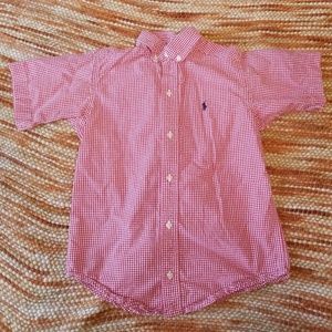 Boys 7 Ralph Lauren polo red check shirt